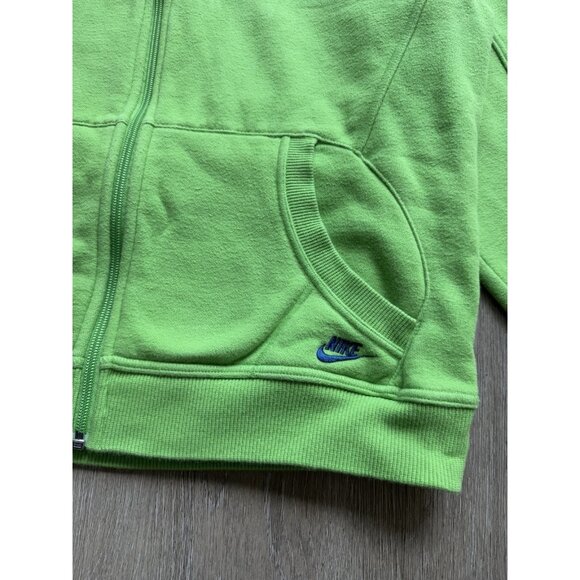Rare Vintage Nike Swoosh Full Zip Hoodie Green Youth Kid XL Sports Gym Hype - Picture 6 of 9